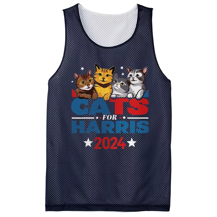 Cats For Harris 2024 Kamala Harris For President 2024 Mesh Reversible Basketball Jersey Tank