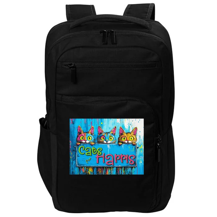 Cats For Harris Vibrant Kitten Campaign Support Art Impact Tech Backpack