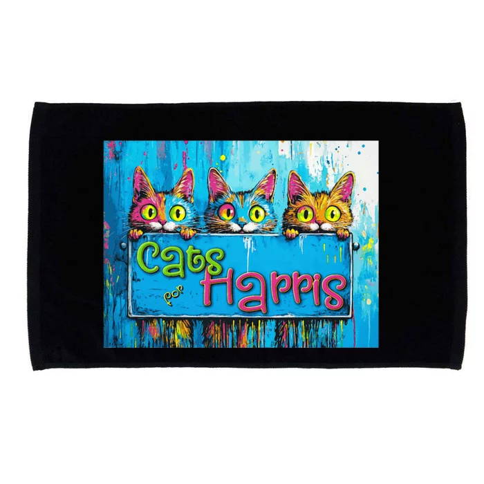 Cats For Harris Vibrant Kitten Campaign Support Art Microfiber Hand Towel