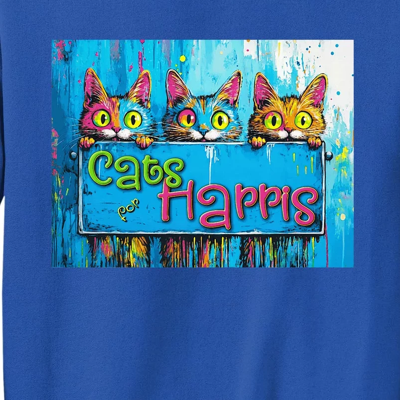 Cats For Harris Vibrant Kitten Campaign Support Art Sweatshirt