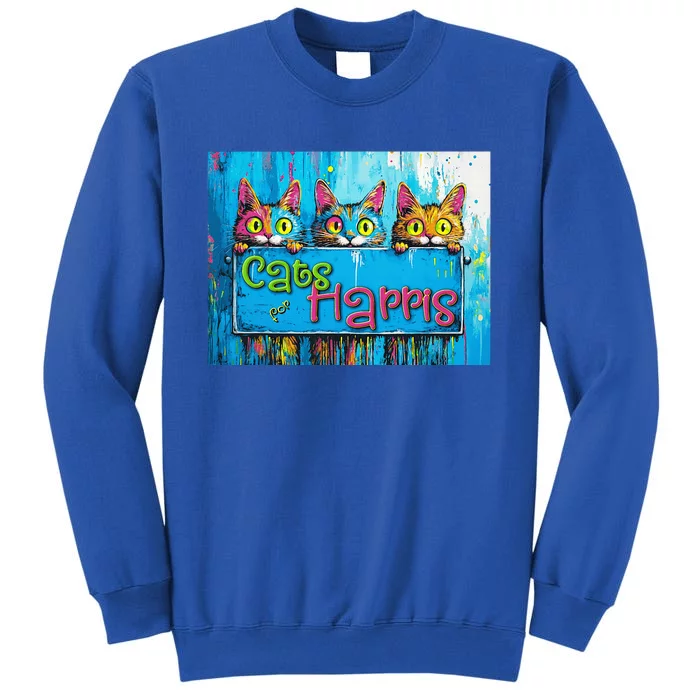 Cats For Harris Vibrant Kitten Campaign Support Art Sweatshirt