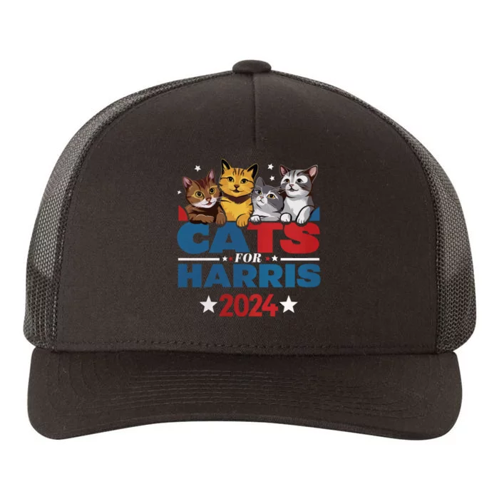 Cats For Harris 2024 Kamala Harris For President 2024 Yupoong Adult 5-Panel Trucker Hat