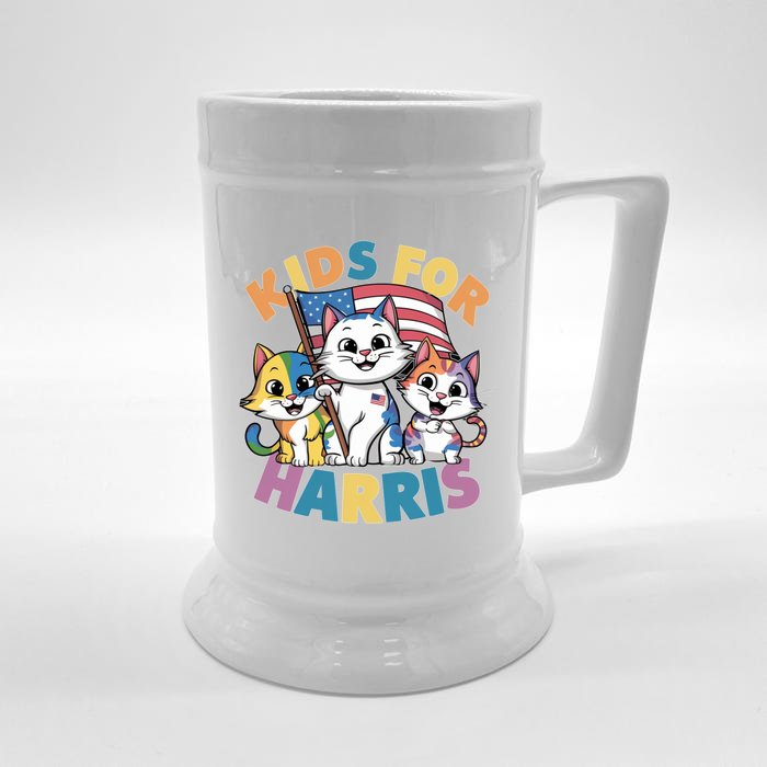 Cute For Harris Funny Cat Design Lgbt Cool Gift Front & Back Beer Stein