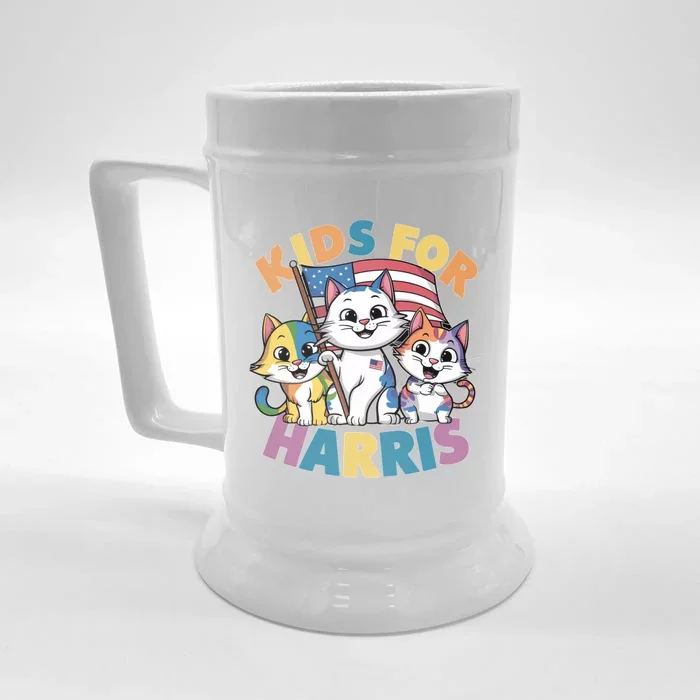 Cute For Harris Funny Cat Design Lgbt Cool Gift Front & Back Beer Stein