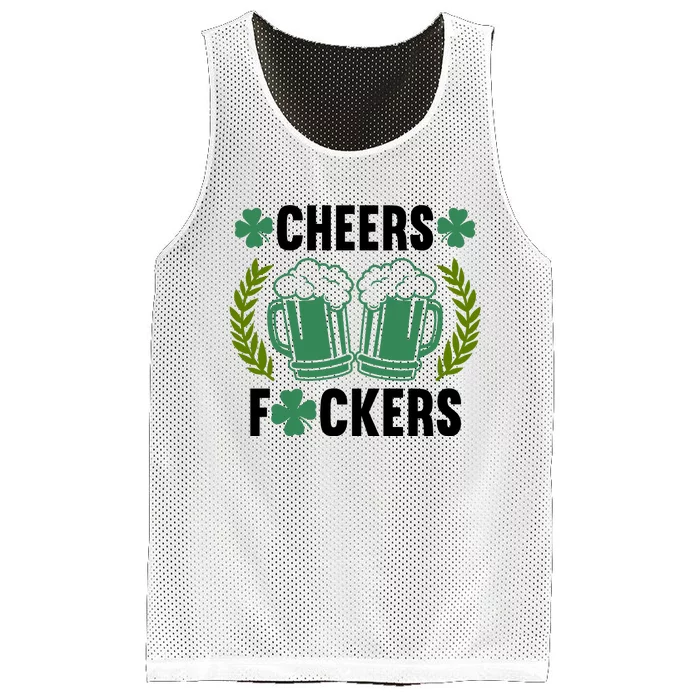 Cheers F*Ckers Hilarious St Patricks Day Mesh Reversible Basketball Jersey Tank