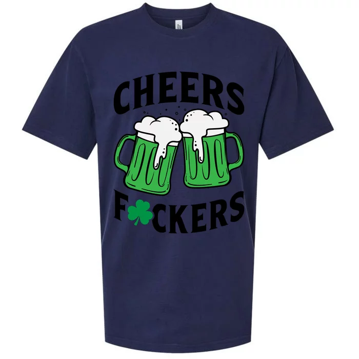 Cheers F*Ckers Hilarious St Patricks Day Sueded Cloud Jersey T-Shirt