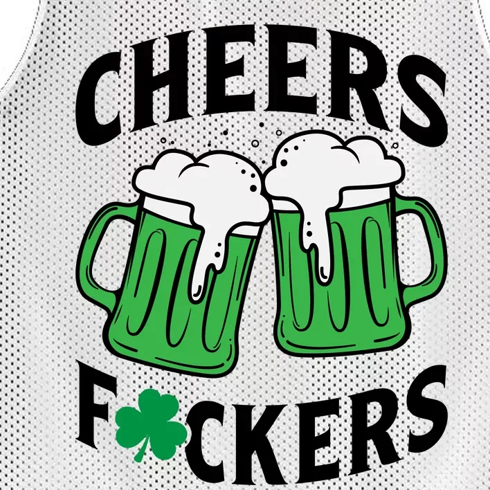 Cheers F*Ckers Hilarious St Patricks Day Mesh Reversible Basketball Jersey Tank