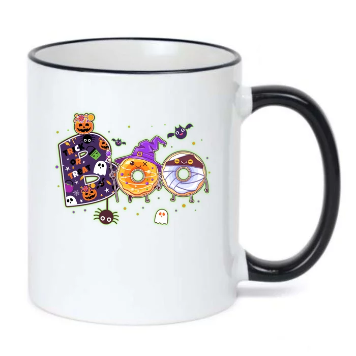 Cute Funny Halloween Boo Donuts Black Color Changing Mug