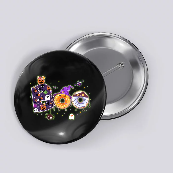 Cute Funny Halloween Boo Donuts Button