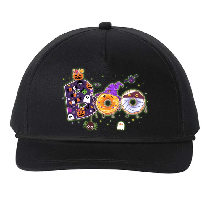 Cute Funny Halloween Boo Donuts Snapback Five-Panel Rope Hat