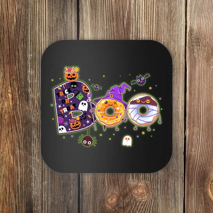 Cute Funny Halloween Boo Donuts Coaster