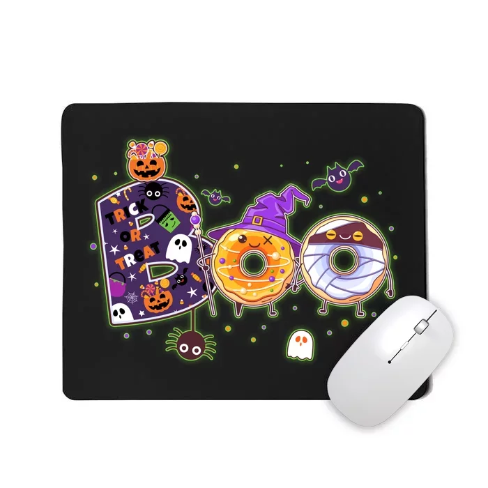 Cute Funny Halloween Boo Donuts Mousepad