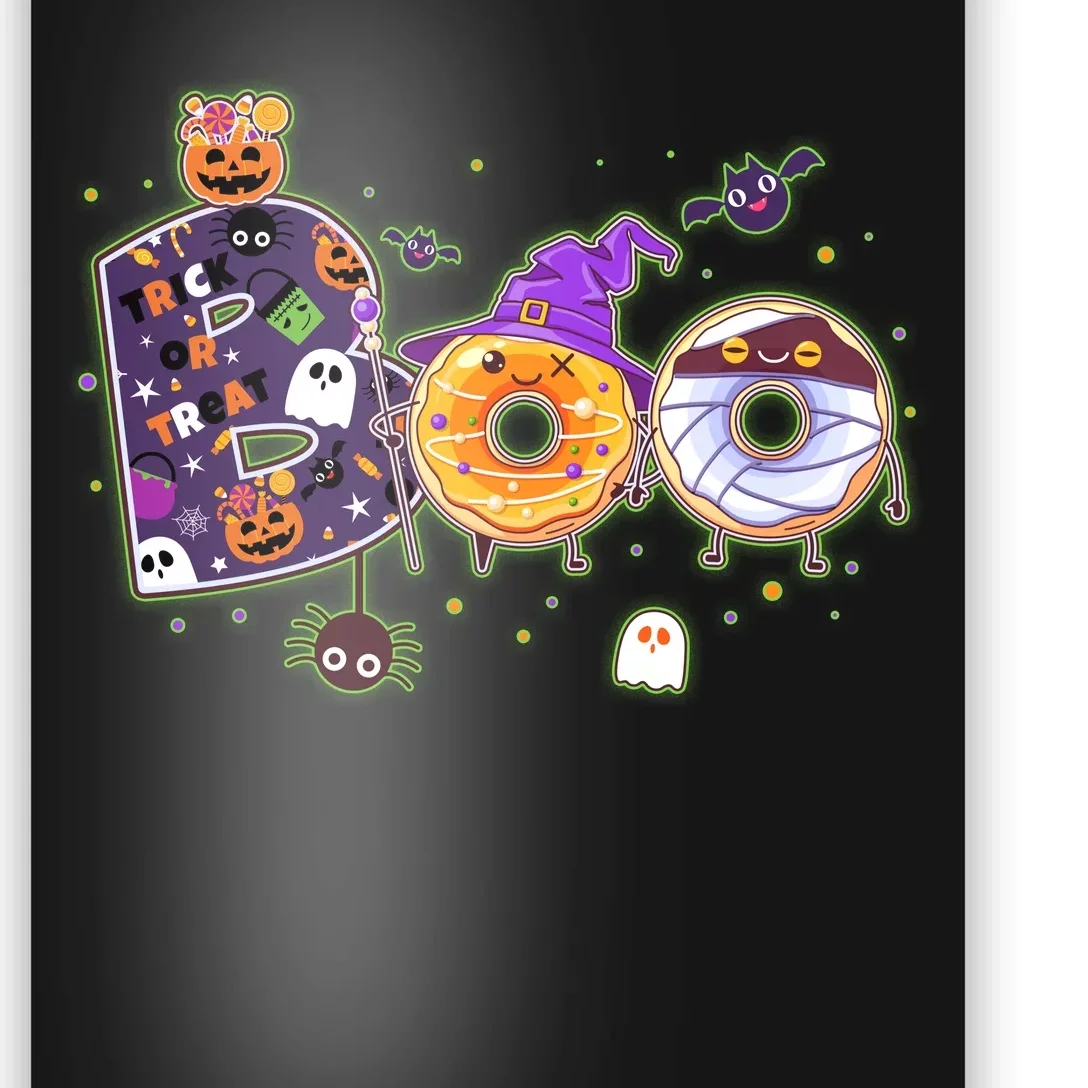 Cute Funny Halloween Boo Donuts Poster