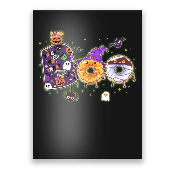 Cute Funny Halloween Boo Donuts Poster