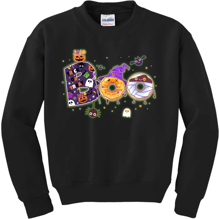 Cute Funny Halloween Boo Donuts Kids Sweatshirt