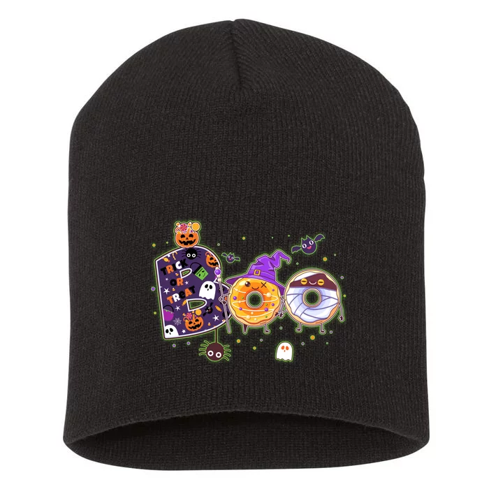 Cute Funny Halloween Boo Donuts Short Acrylic Beanie