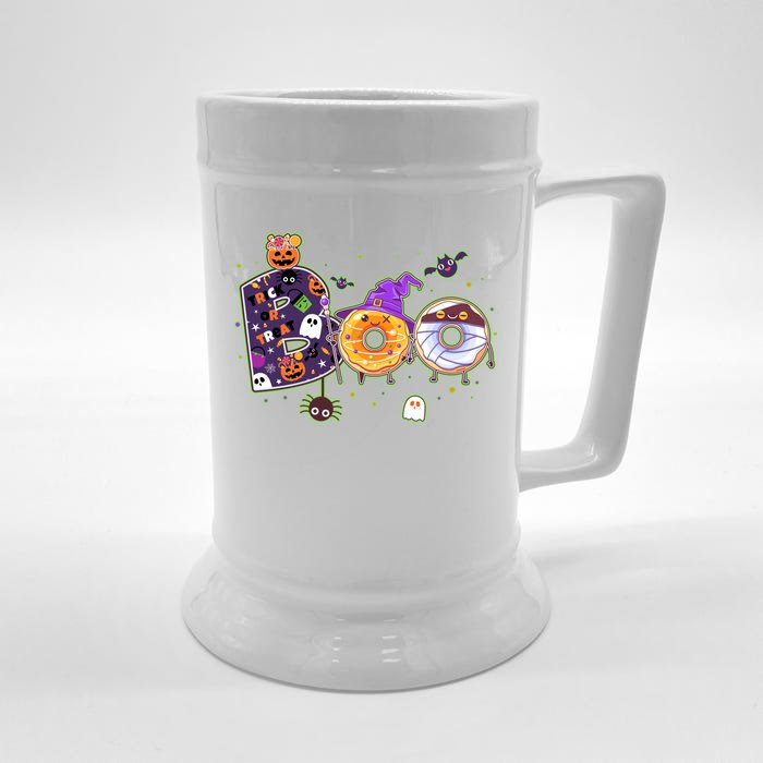 Cute Funny Halloween Boo Donuts Front & Back Beer Stein