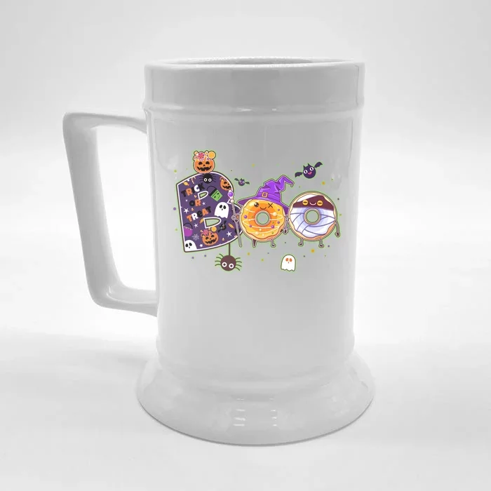 Cute Funny Halloween Boo Donuts Front & Back Beer Stein