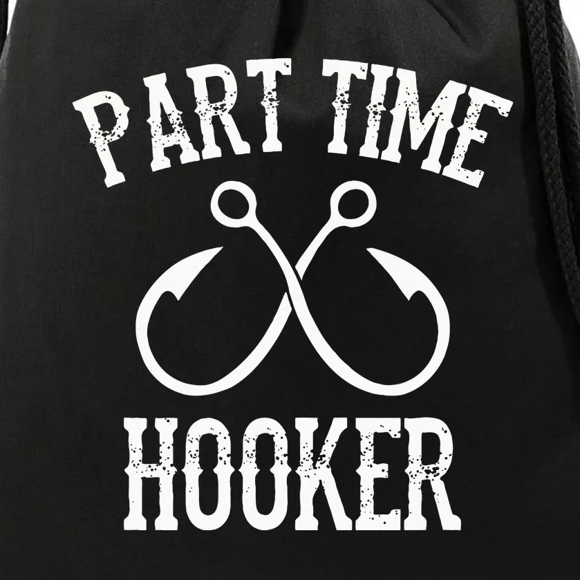 Classic Fishing Hooks Part Time Hooker Drawstring Bag