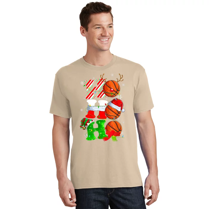 Christmas Funny Ho Ho Ho Basketball Pajama Santa Lover T T-Shirt