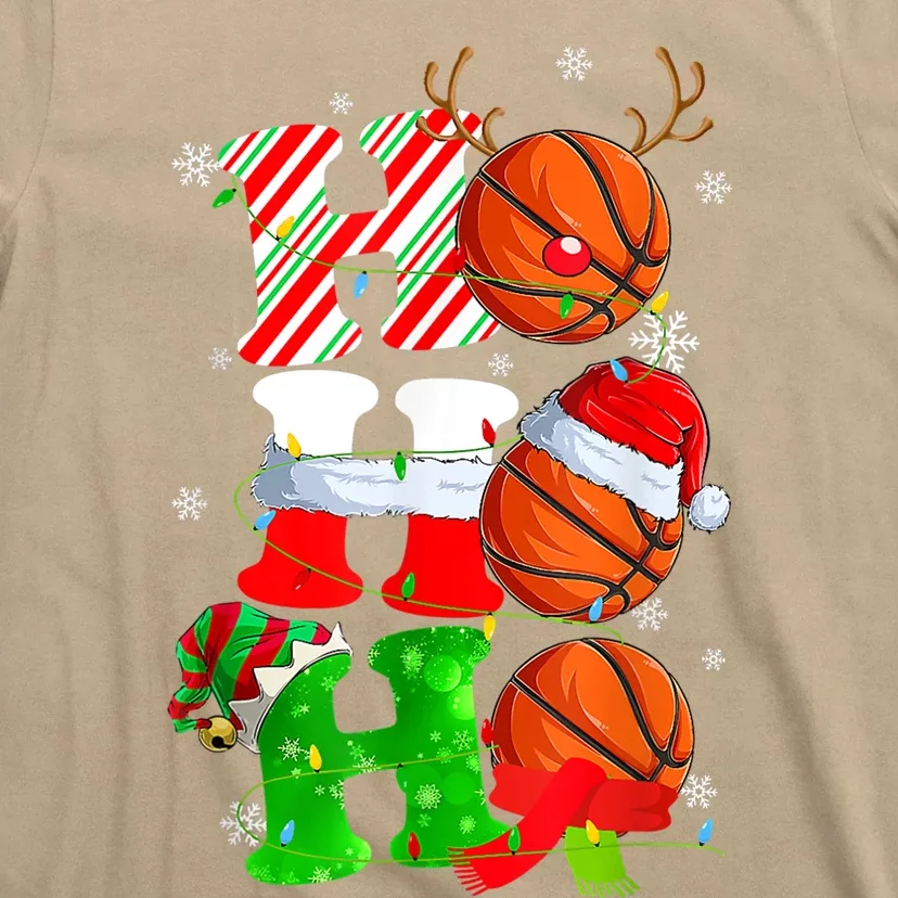 Christmas Funny Ho Ho Ho Basketball Pajama Santa Lover T T-Shirt