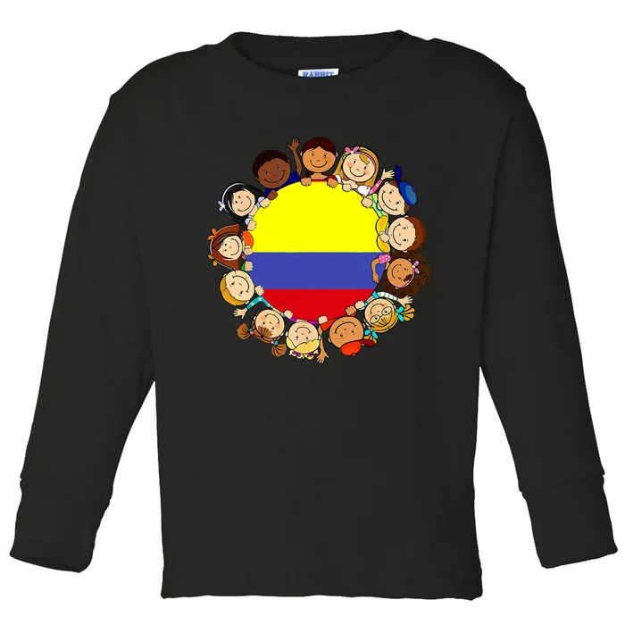 Colombia Flag Hispanic Heritage Month Colombian Toddler Long Sleeve Shirt