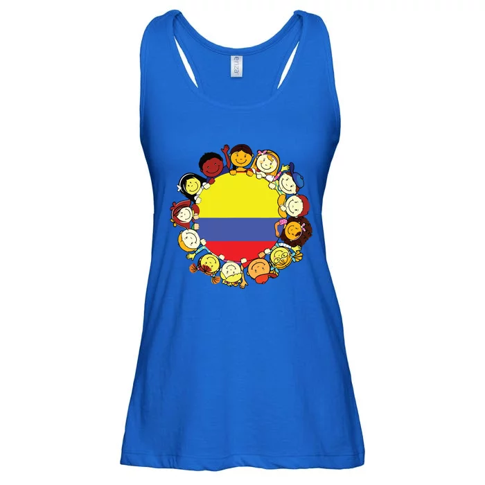 Colombia Flag Hispanic Heritage Month Colombian Ladies Essential Flowy Tank