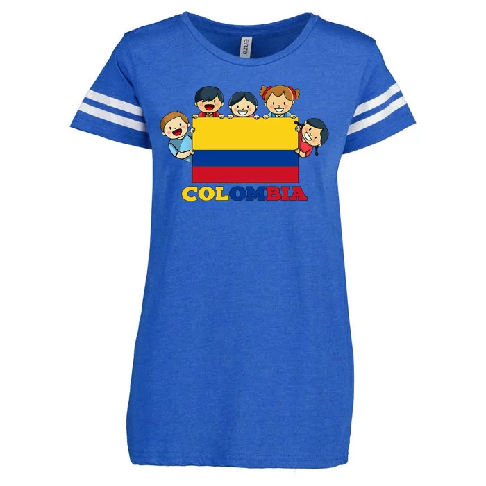 Colombia Flag Hispanic Heritage Month Colombian Enza Ladies Jersey Football T-Shirt