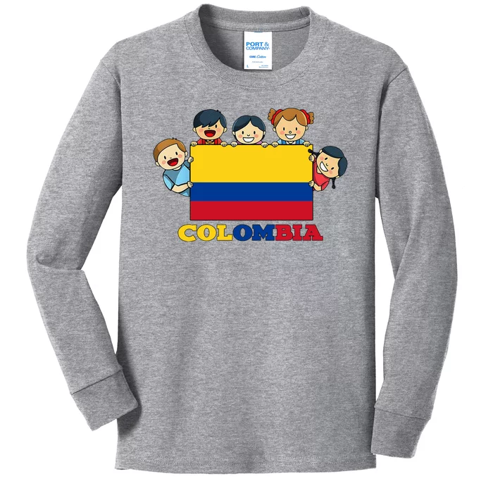 Colombia Flag Hispanic Heritage Month Colombian Kids Long Sleeve Shirt