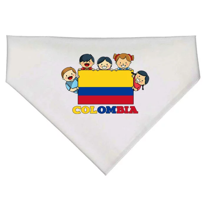 Colombia Flag Hispanic Heritage Month Colombian USA-Made Doggie Bandana