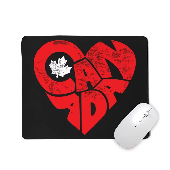 Canada Flag Heart Shirts Canadian Roots Americans Love Maple Mousepad