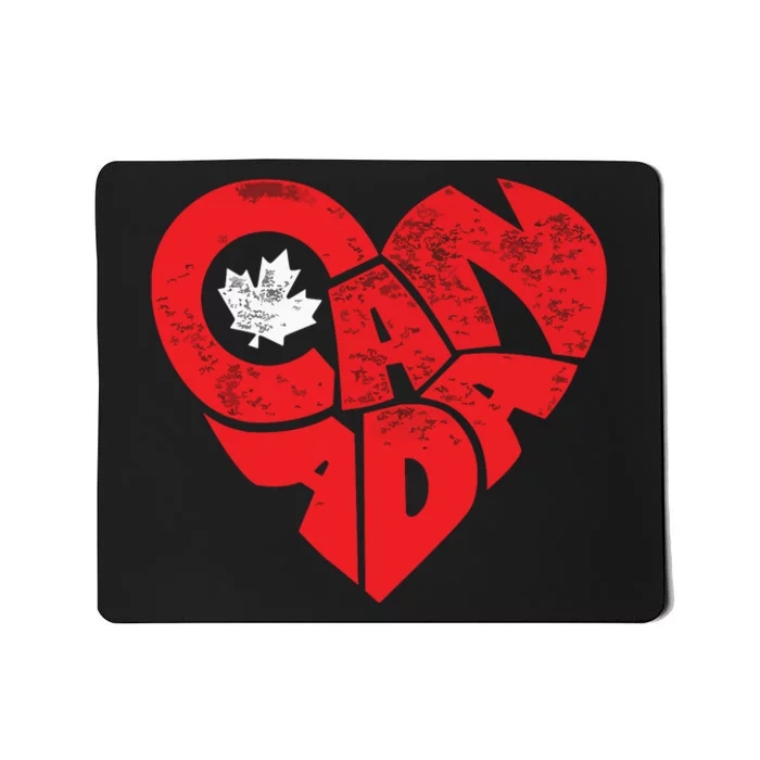 Canada Flag Heart Shirts Canadian Roots Americans Love Maple Mousepad