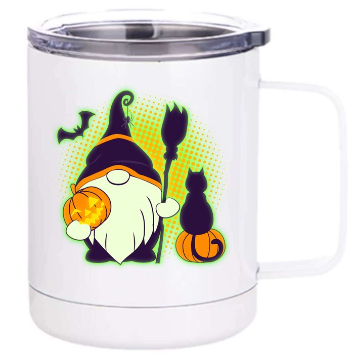 Cute Funny Halloween Gnome Front & Back 12oz Stainless Steel Tumbler Cup