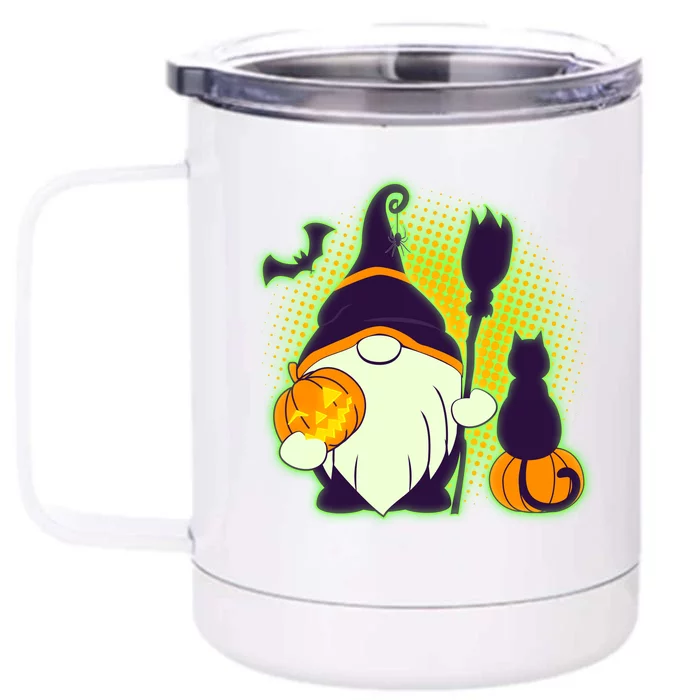 Cute Funny Halloween Gnome Front & Back 12oz Stainless Steel Tumbler Cup