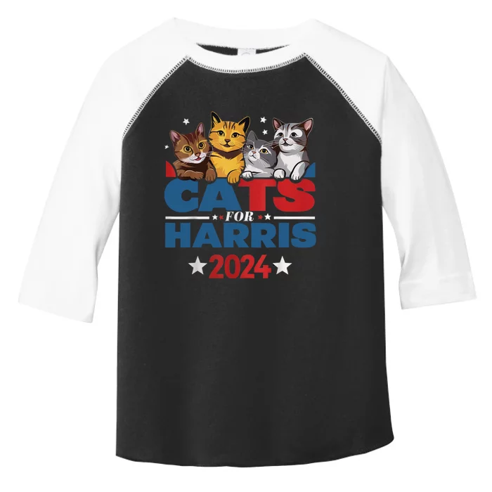 Cats For Harris 2024 Kamala Harris For President 2024 Toddler Fine Jersey T-Shirt