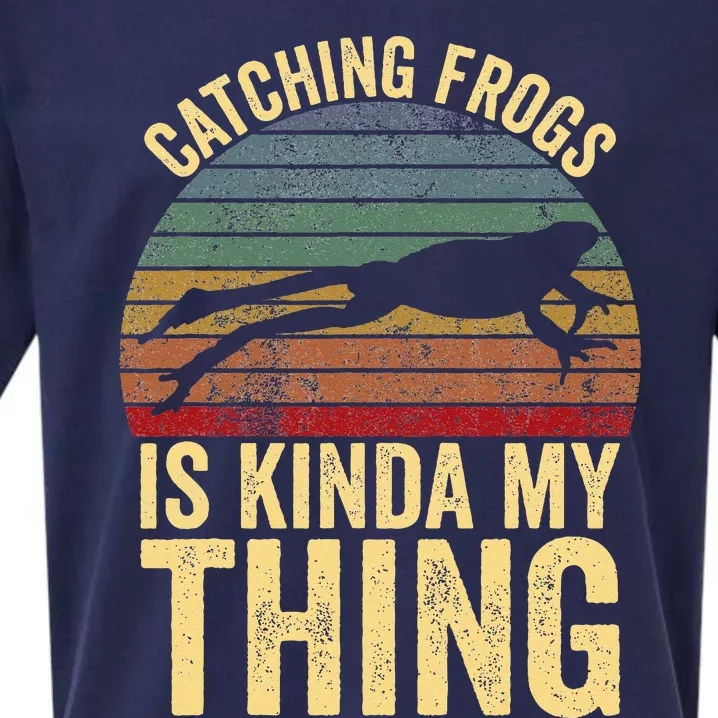 Catching Frogs Is Kinda My Thing Frog Catching Kids Gift Sueded Cloud Jersey T-Shirt