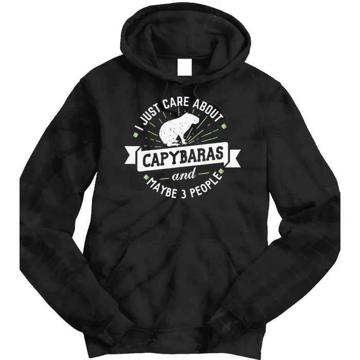 Capybaras funny I Just Care About Capybaras! Tie Dye Hoodie