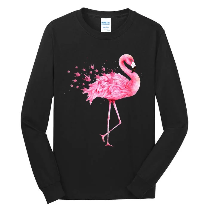 Cute Flamingo I Love You ASL American Sign Language Tall Long Sleeve T-Shirt