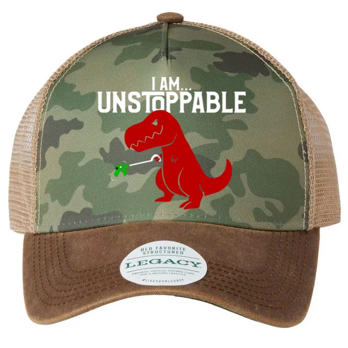 Cute & Funny I Am Unstoppable TRex Dinosaur Legacy Tie Dye Trucker Hat