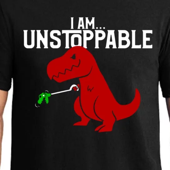 Cute & Funny I Am Unstoppable TRex Dinosaur Pajama Set