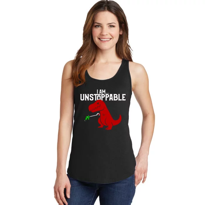 Cute & Funny I Am Unstoppable TRex Dinosaur Ladies Essential Tank