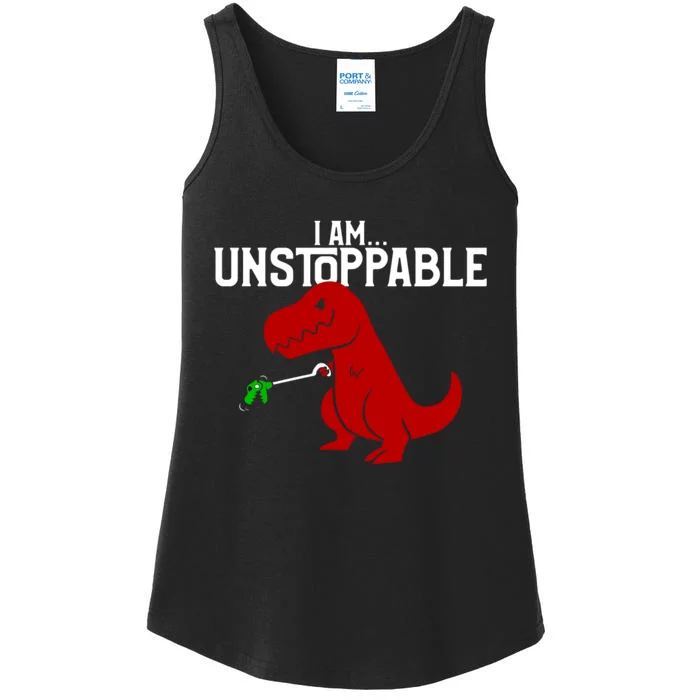 Cute & Funny I Am Unstoppable TRex Dinosaur Ladies Essential Tank