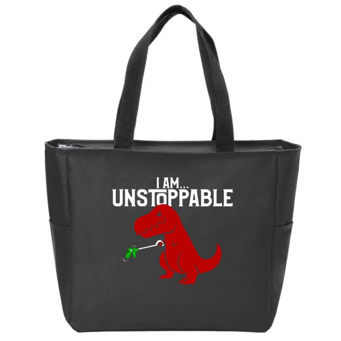 Cute & Funny I Am Unstoppable TRex Dinosaur Zip Tote Bag