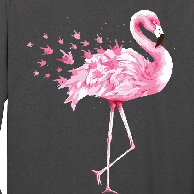 Cute Flamingo I Love You ASL American Sign Language Tall Long Sleeve T-Shirt