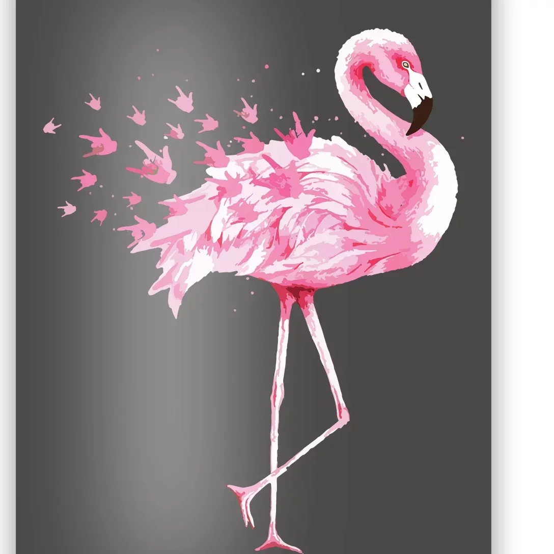 Cute Flamingo I Love You ASL American Sign Language Poster