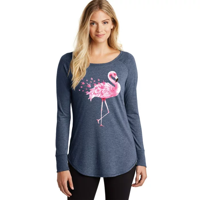 Cute Flamingo I Love You ASL American Sign Language Women's Perfect Tri Tunic Long Sleeve Shirt