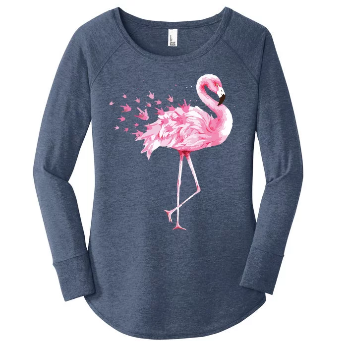 Cute Flamingo I Love You ASL American Sign Language Women's Perfect Tri Tunic Long Sleeve Shirt