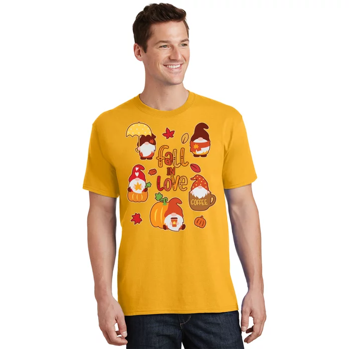 Cute Fall In Love Autumn Gnomes T-Shirt