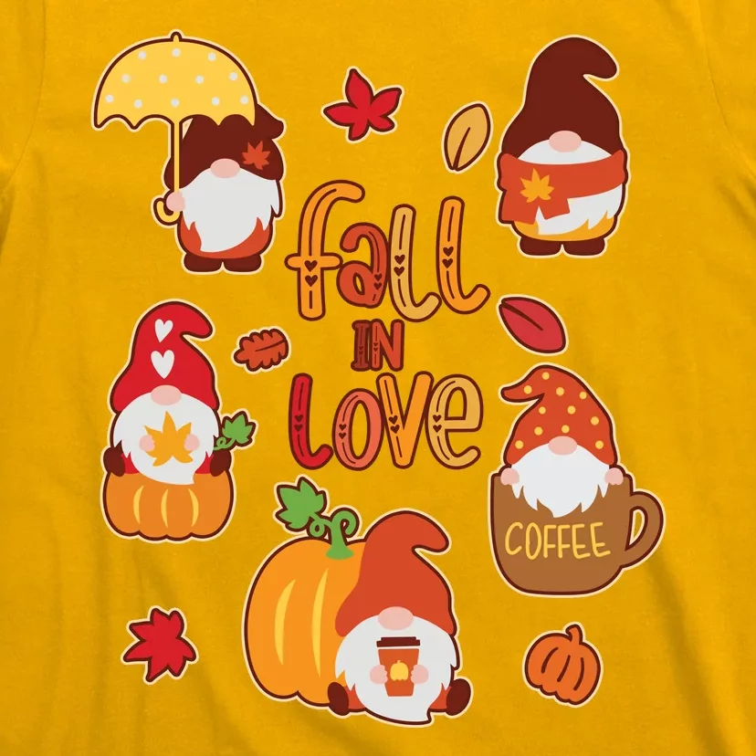 Cute Fall In Love Autumn Gnomes T-Shirt