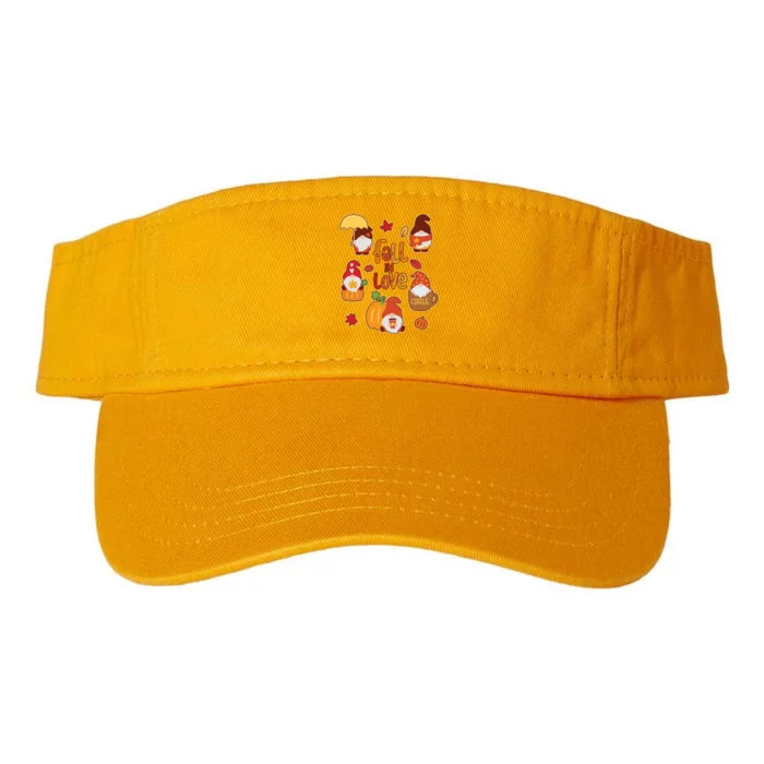 Cute Fall In Love Autumn Gnomes Valucap Bio-Washed Visor